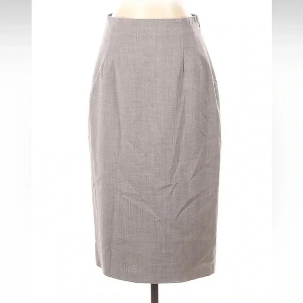 WORTH NEW YORK | Classic Sharkskin Gray Wool Pencil Skirt Women’s Size 2